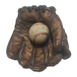 Vintage S.S. Sarna Brown Baseball Glove Ball Heavy Resin Desk/Shelf Decor 1998